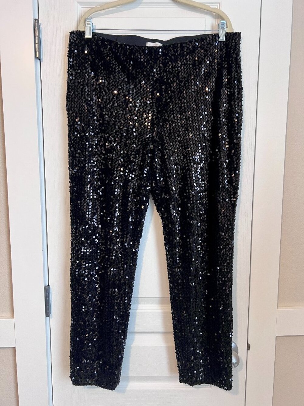 Charter Club Black Sequin Pull-On Pants Size XL